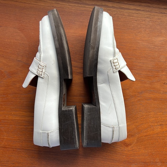 GANNI Crystal Embellish white leather loafers - Picture 5 of 7